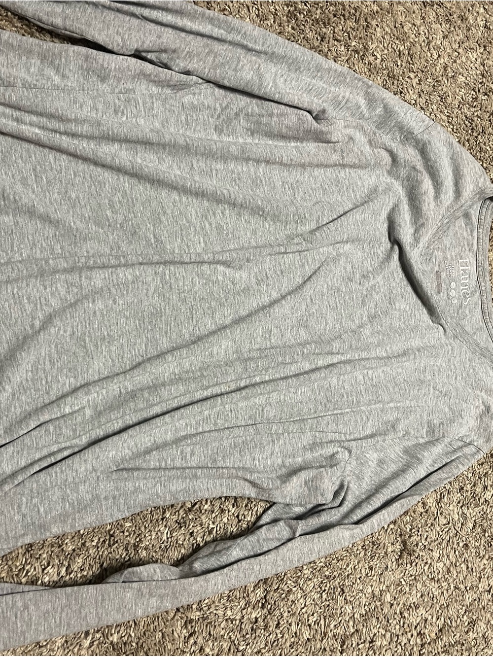 Hanes Women’s Crewneck Long Sleeve Top - Heather Gray